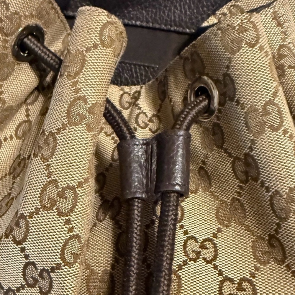 Gucci Tan and Brown Monogram Backpack - Picture 3 of 13